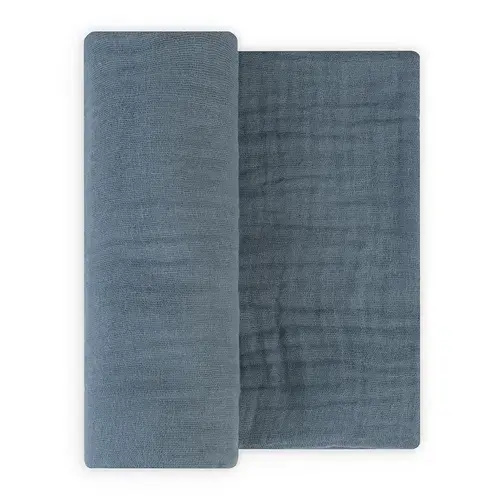 The Little Linen Co. Muslin Wrap Barklife Dog Solid Blue 1 Pack | Baby Bunting AU