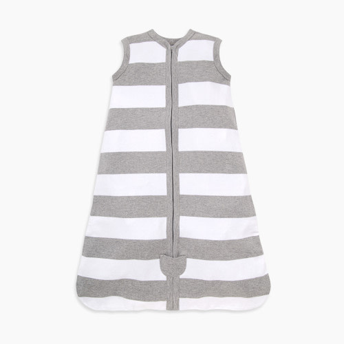 Burt's Bees Baby Organic Lightweight Beekeeper Wearable Blanket - Heather Grey Rugby Stripe, Medium