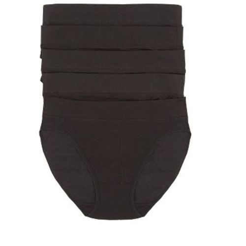 Pima Cotton Hi-Cut Underwear 5-Pack (Black, X-Large)
