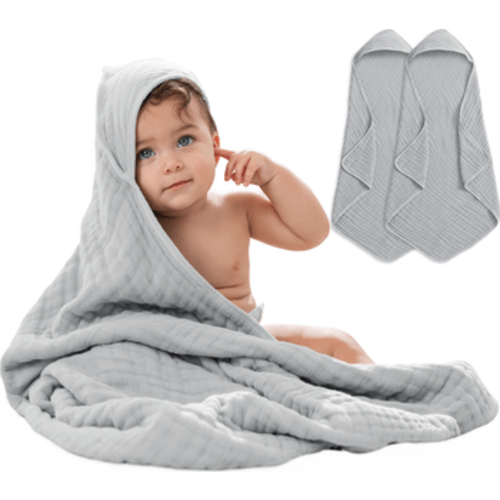 Hooded Baby Towels - 6 Layers, Pack of 2