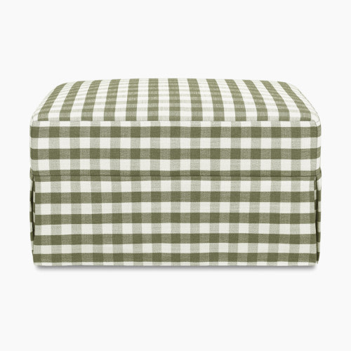 Namesake Crawford Gliding Ottoman - Moss Green Gingham