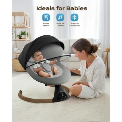 BabyBond Electric Baby Swing for Infants with 10 Preset Nursery Rhyme, 5 Speeds and Remote Control