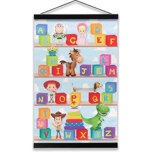 Open Road Brands Disney Pixar Toy Story A to Z Hanging Canvas Banner - Cute Toy Story Wall Decor for Bedroom or Playroom