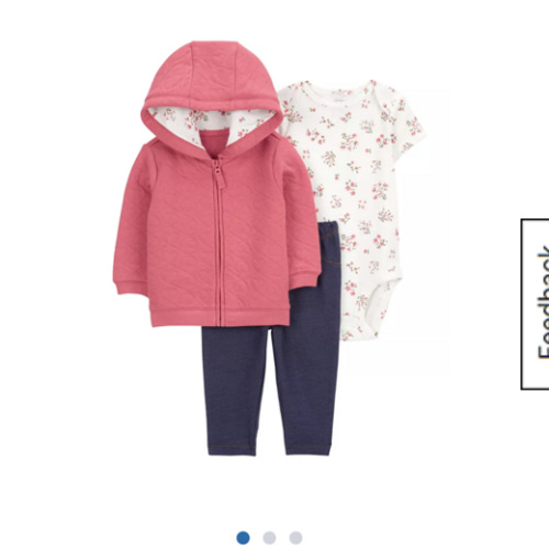 Carter's® Baby Girls 3 Piece Quilted Jacket Set | Belk