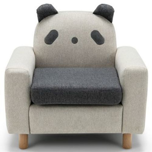 Costway Kids Panda Sofa Wooden Armrest Chair Couch w/ Thick Cushion Beech Legs Gift