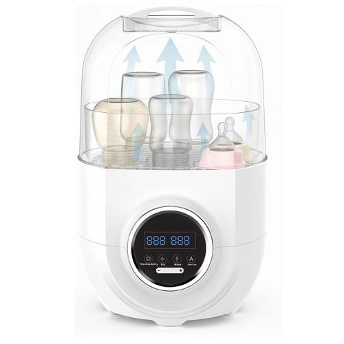 Oioane Baby Bottle Steam Sterilizer and Dryer, Electric Cleaning System with Warmer, Touch Screen, Auto-Off, White
