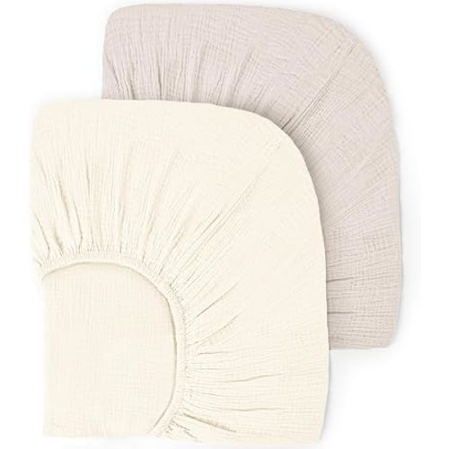 lulumoon Muslin Crib Sheets for Baby: 52x28 Fit for Standard Crib Mattress