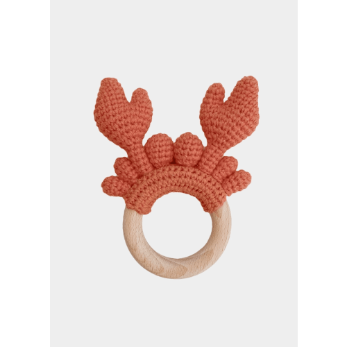 Crab Crochet Teether Rattle