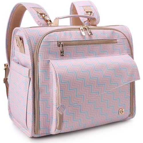 ALLCAMP Diaper Backpack, Waterproof Large Capacity Baby Bag, Multi-Function Nappy Bag with Stroller Hooks, Convertible Tote