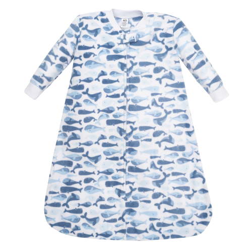 Hudson Baby Infant Boys Long-Sleeve Fleece Sleeping Bag, Cute Whales, 0-6 Months