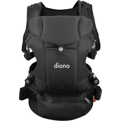 Diono Carus Essentials 3-in-1 Baby Carrier, Front Carry & Back Carry, Newborn to Toddler up to 33 lb / 15 kg, Easy to Wear Comfortable & Ergonomic, Dark Gray