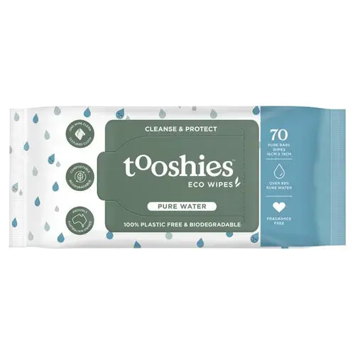 Tooshies Pure Water Baby Wipes 70 Pack | Baby Bunting AU