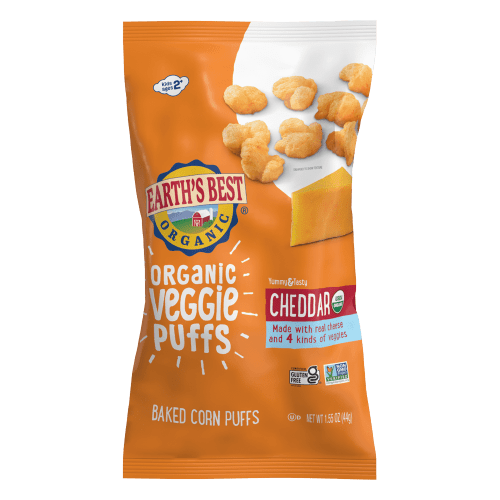 Earth's Best Cheddar Veggie Puffs for Toddlers 1.55 oz Snack
