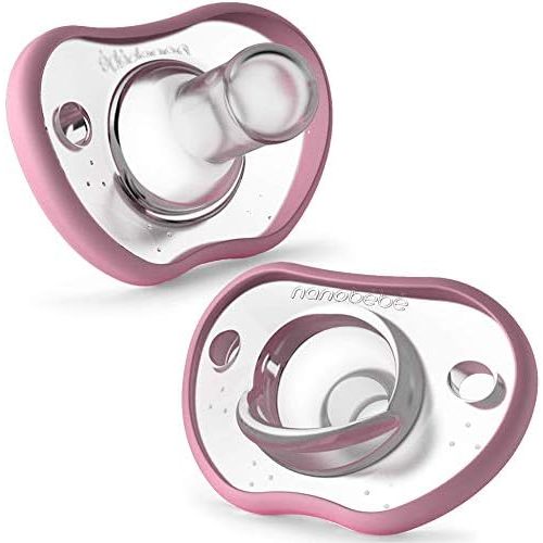 Nanobebe Baby Pacifiers, 0-3 Month - Pink (2pk)