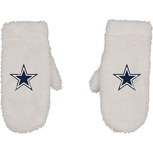 NFL Dallas Cowboys Unisex Infant Shearling Mittens, White, INFANT