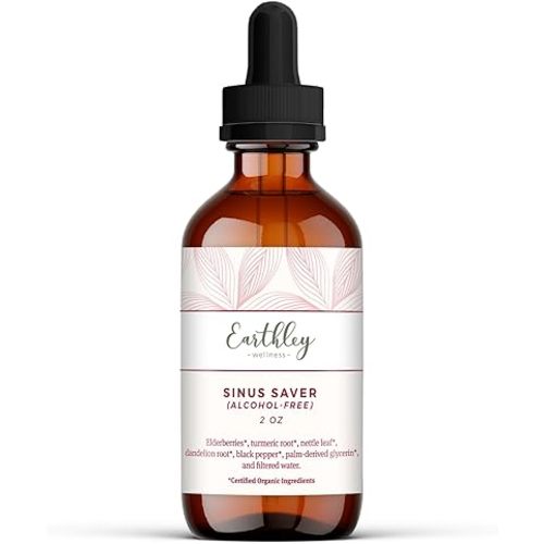 Earthley Wellness Sinus Saver, Natural Remedy, Free of Allergens, Parabens, and Preservatives, Helps Boost Vitamin C (2 oz., Alcohol Free)