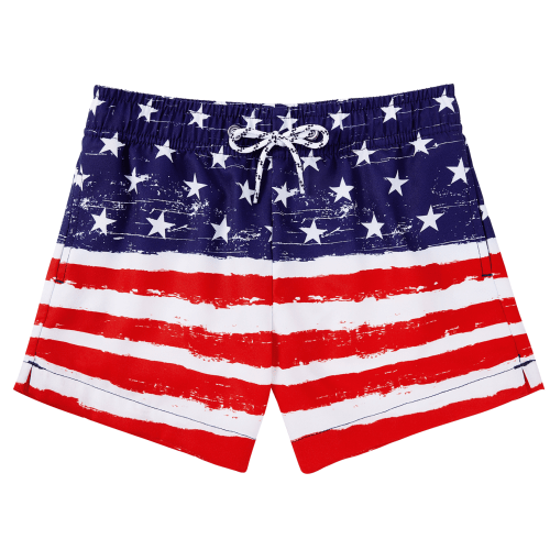 Toddler Boys Swim Trunks Quick Dry Boys Swim Shorts with Mesh Liner Beach Toddler Boys Bathing Suit Flag 2T