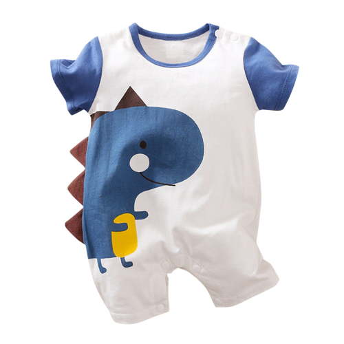 Weebloom Baby Boy Girl Pajamas 3D Dinosaur Print Jumpsuits Playsuit Sleepwear Loungewear Pjs Sleepers Romper Onesie Blue 0-3 Months