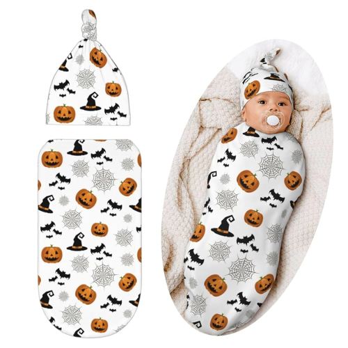 Swaddling Blanket for Baby, Soft Sleeping Bag, Sack for Newborn Boys Girls, Unisex Baby Stuff, Halloween, Goth