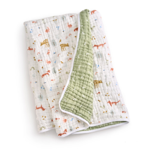 aden + anais sage woodland essentials cotton muslin dream blanket