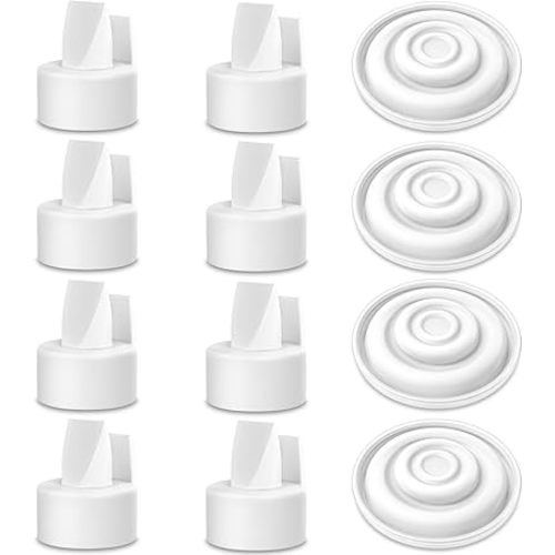 [12-Count] Papablic Pump Parts Compatible with Spectra S1, S2 and 9 Plus, Incl 8-Count Duckbill Valves for Spectra and Medela Pump in Style, 4-Count Silicone Membrane for Spectra Backflow Protector