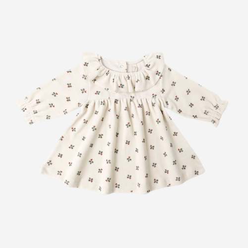 Velour Baby Dress - Holly Berry