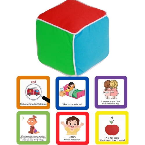 Roll & Play Toddler Learning Cube Game – First Board Game for Ages 18M+ | Teaches Colors, Numbers, Emotions & Language | Roll the Cube, Pick a Card Activity Game for Early Learning & Development