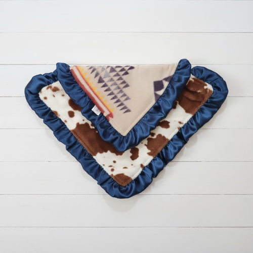 Tan Aztec and Cow Minky Western Lovey