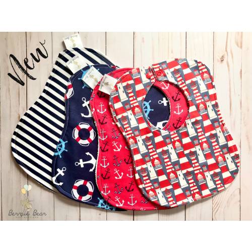 Nautical Baby Bibs | Ocean Baby Bibs | Sea Theme Baby Bibs | Lighthouse | Anchor | Navy Baby Bib | Drool Bibs | Gender Neutral Baby Gift Set