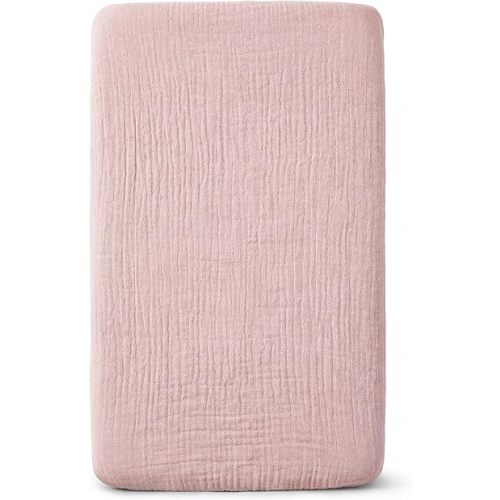 Muslin Bassinet Sheet Compatible with Maxi-COSI Iora & Iora Air Bedside Sleeper - 100% Cotton Rectangular Mattress Pad Cover (33"x20"), Breathable & Soft, Boho (1 Pack Pink)