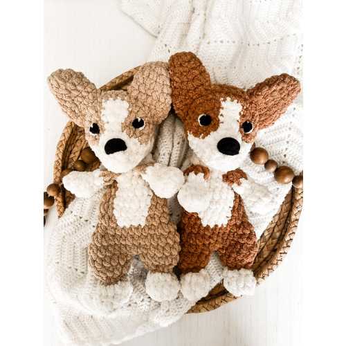 Custom Crochet Corgi Lovey, Stuffed Head Puppy