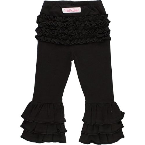 RuffleButts® Baby/Toddler Girls Stretchy Flare Pants w/Ruffles
