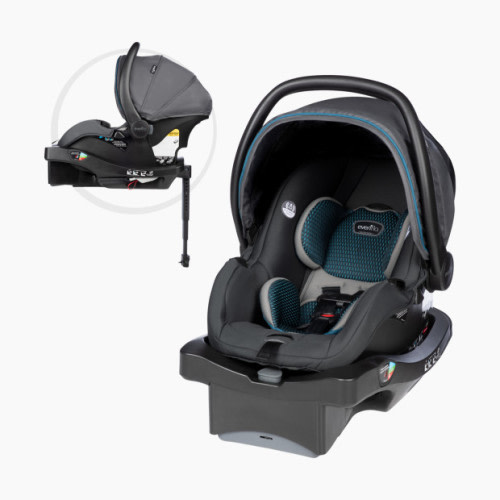 Evenflo Litemax DLX Infant Car Seat with SafeZone Load Leg Base - Sawyer Gray