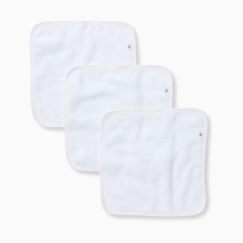 Burt's Bees Baby Organic Cotton Woven Terry Solid Washcloths (3 Pack) - Cloud White