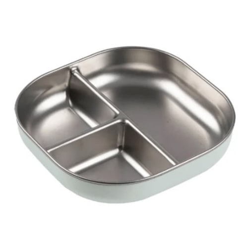 Microwave-Safe Stainless Steel Divided Plate