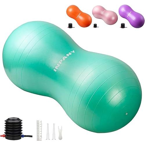 INPANY Peanut Ball - Anti Burst Exercise Ball for Labor Birthing, Physical Therapy for Kids, Core Strength, Flexible Seating, Home & Gym Fintness, Sensory Chair Wiggle Seat for Boys and Girls