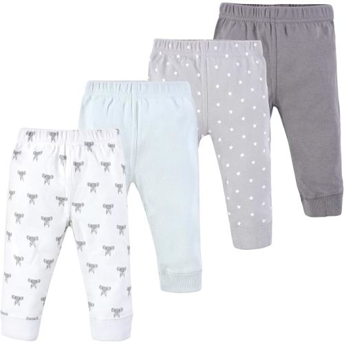 Hudson Baby Basics Unisex Baby Comfy Cotton Pants 4-Pack