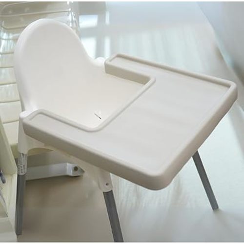 Full Cover Silicone placemat for IKEA Antilop High Chair, Silicone Placemats, IKEA High Chair Accessoires, High Chair Tray Finger Foods Placemat for Boys and Girls, Babies, Toddlers (Light Grey)