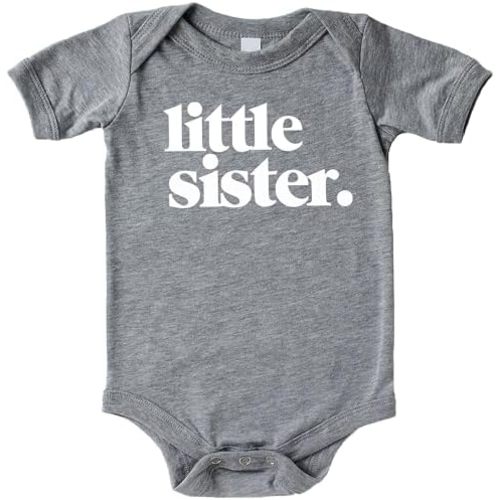 Olive Loves Apple Little Sister Bodysuit for Baby Girls Sibling Outfit