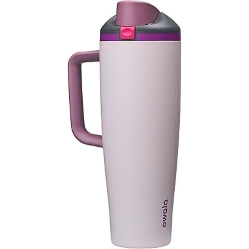 Owala FreeSip Tumbler Insulated Stainless Steel Water Bottle with Built-in Straw and Side Handle, For Travel, Work, School, and Sports, 40oz, BPA Free, Leak Proof, Dreamy Field