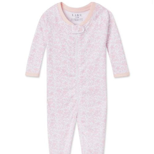 LAKE | Baby | Pima Cotton Pajamas | English Rose Garden Floral Baby Sleeper