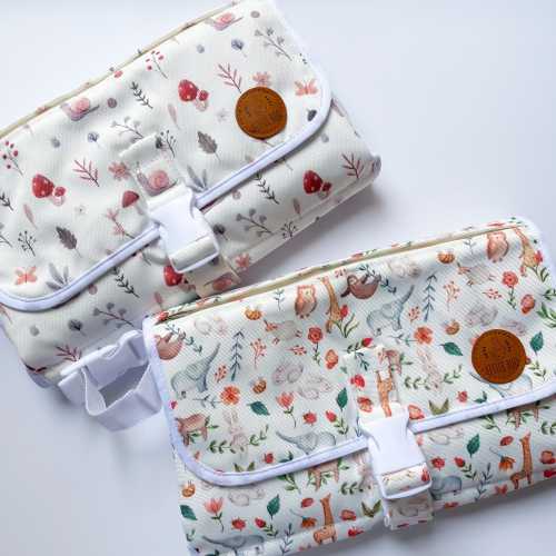 Portable Baby Changing Mat – Waterproof, Forest Mushroom or Safari Animals