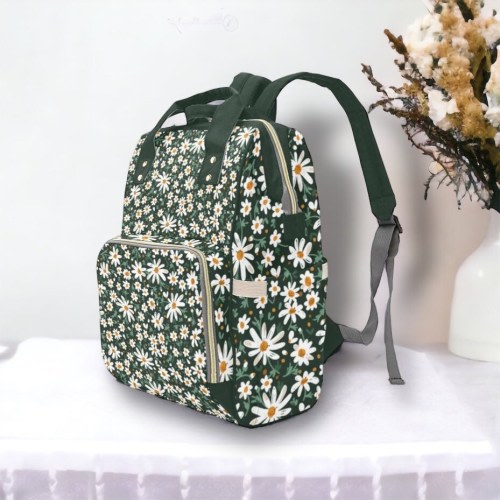 Cottagecore Daisy Diaper Backpack, Boho Nappy Bag