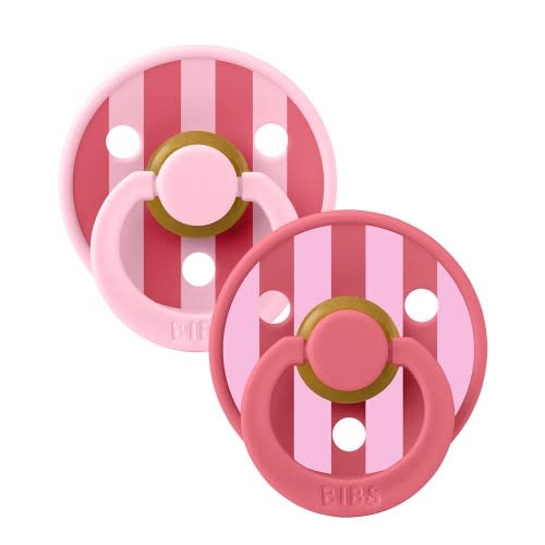 STUDIO Colour Pacifiers 2 Pack Block - Baby Pink Coral mix