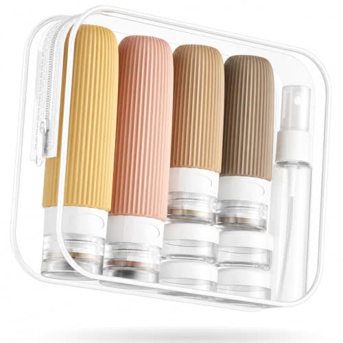 Mrsdry 16 Pack Travel Bottles Set, TSA Approved Leak Proof Silicone Squeezable Containers for Toiletries, Refillable Travel Accessories for Conditioner, Shampoo, Lotion & Body Wash Accessories