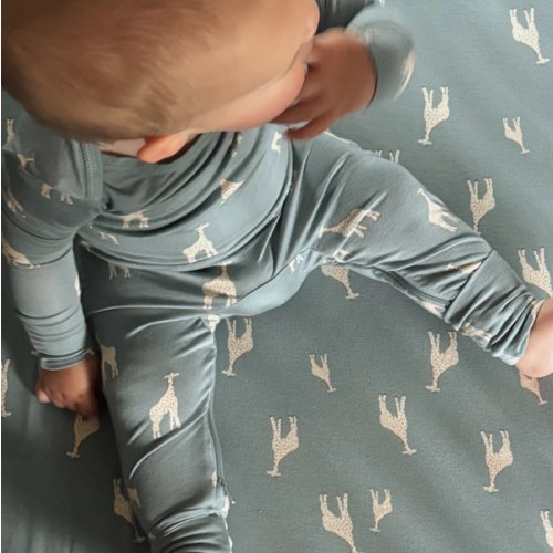 Convertible Pajama - Giraffe Moss