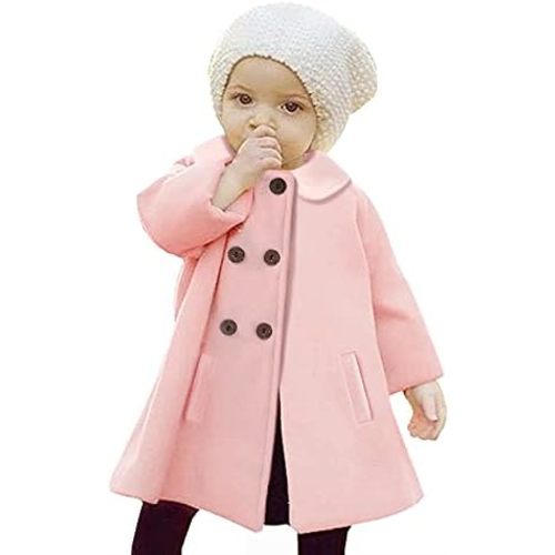 JEELLIGULAR Toddler Baby Girl Coats Kids Cloak Button Warm Thick Jacket Clothes Baby Fall Winter Outwear Clothes Set