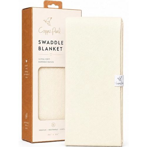 Copper Pearl Swaddle Blankets for Newborns | Soft Stretchy Receiving Blankets for Boys and Girls | Large 46 x 46 Inch Baby Blankets | Lightweight and Breathable Swaddles | Moonstone