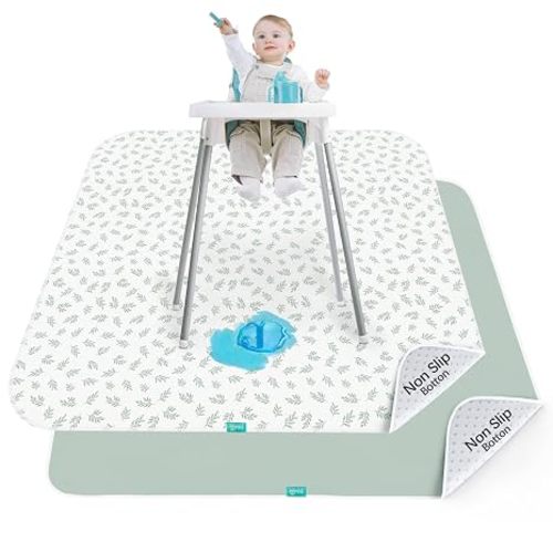 Splat Mat 2 Pack for Under High Chair Waterproof Splash Mat 42''×46''