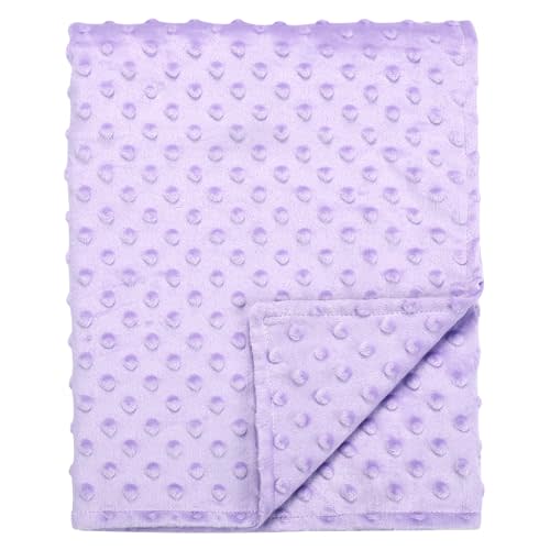 Man Fai Sky Baby Blanket for Girls, Soft Toddler Blanket 30 x 40 Inch, Newborn Blankets for Nursery, Stroller, Toddler Bed, Carseat, Double Layer, Purple